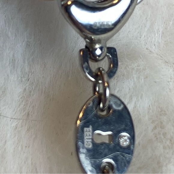 Fossil Bracelet Silver Tone With Brown Overlay - Picture 2 of 8